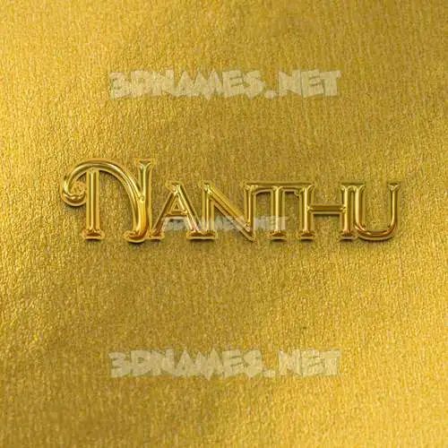 nanthu in All Gold style - 3D name wallpaper