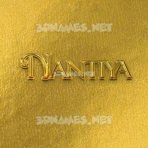 nantiya in All Gold style - 3D name wallpaper