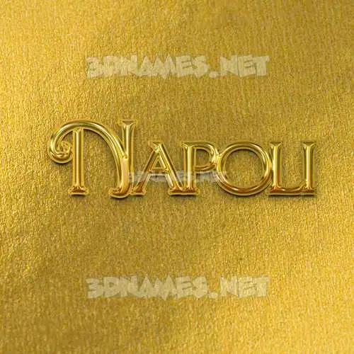 napoli in All Gold style - 3D name wallpaper