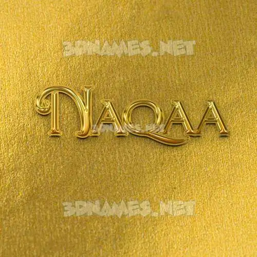 naqaa in All Gold style - 3D name wallpaper