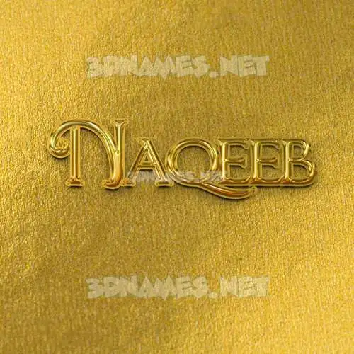 naqeeb in All Gold style - 3D name wallpaper
