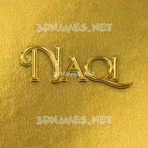naqi in All Gold style - 3D name wallpaper