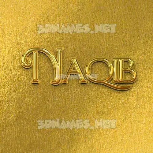 naqib in All Gold style - 3D name wallpaper