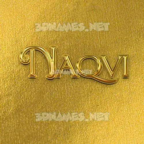 naqvi in All Gold style - 3D name wallpaper