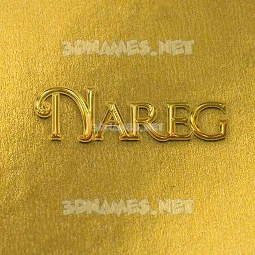 nareg in All Gold style - 3D name wallpaper