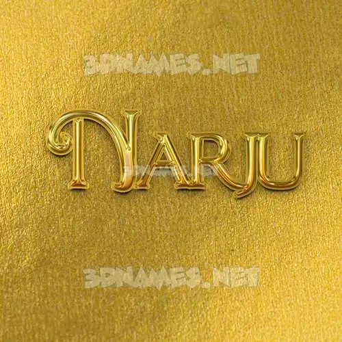 narju in All Gold style - 3D name wallpaper