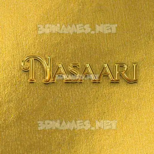 nasaari in All Gold style - 3D name wallpaper