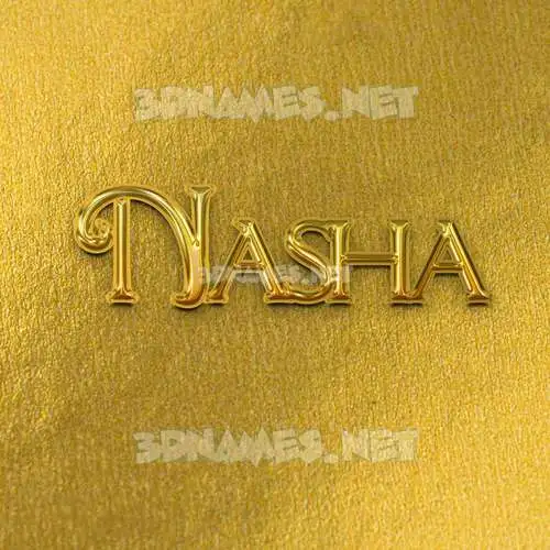 nasha in All Gold style - 3D name wallpaper