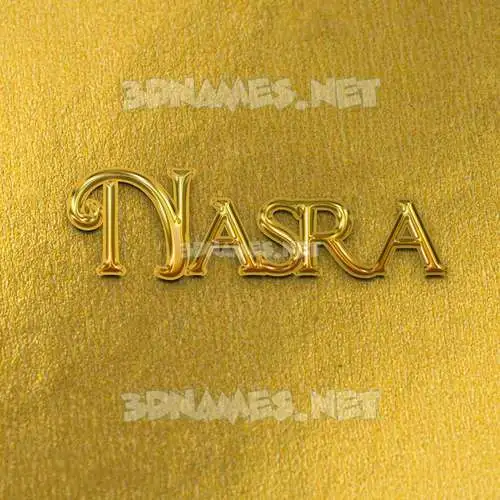 nasra in All Gold style - 3D name wallpaper