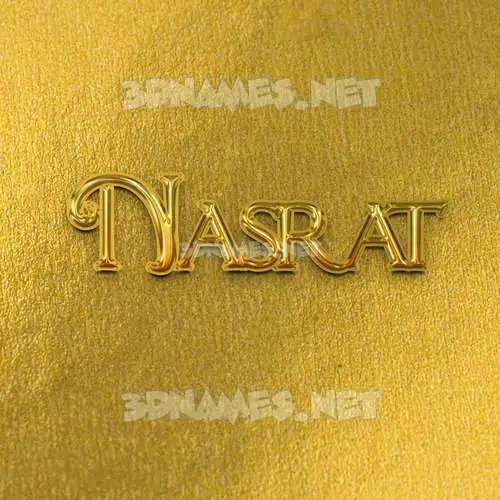 nasrat in All Gold style - 3D name wallpaper