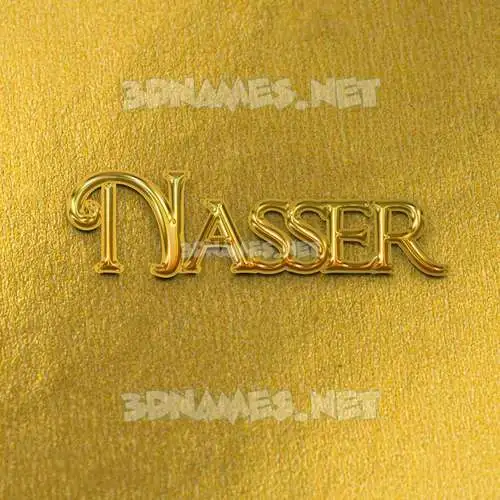nasser in All Gold style - 3D name wallpaper