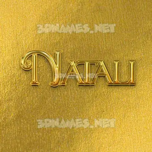 natali in All Gold style - 3D name wallpaper