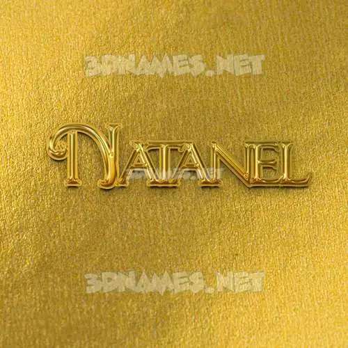 natanel in All Gold style - 3D name wallpaper