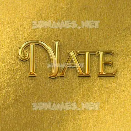 nate in All Gold style - 3D name wallpaper