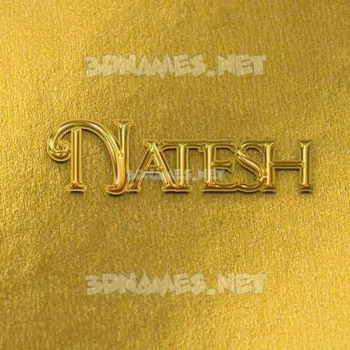 natesh in All Gold style - 3D name wallpaper