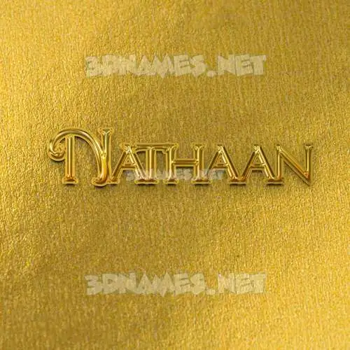 nathaan in All Gold style - 3D name wallpaper