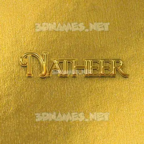 natheer in All Gold style - 3D name wallpaper natheer in All Gold style - 3D name wallpaper