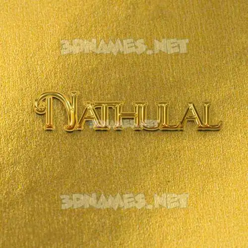 nathulal in All Gold style - 3D name wallpaper