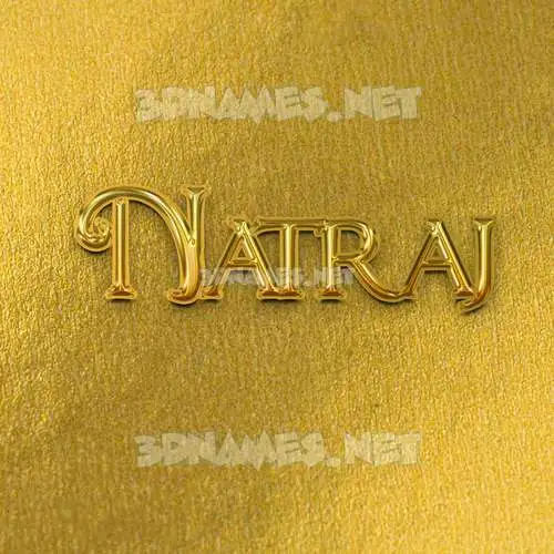 natraj in All Gold style - 3D name wallpaper