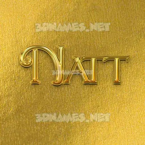 natt in All Gold style - 3D name wallpaper