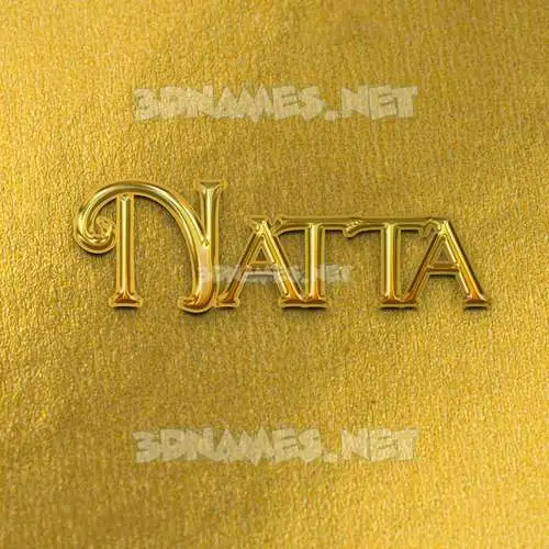 natta in All Gold style - 3D name wallpaper