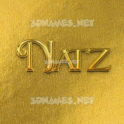 natz in All Gold style - 3D name wallpaper