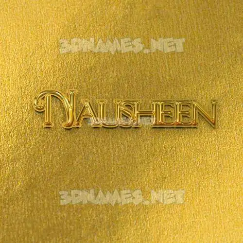 nausheen in All Gold style - 3D name wallpaper nausheen in All Gold style - 3D name wallpaper