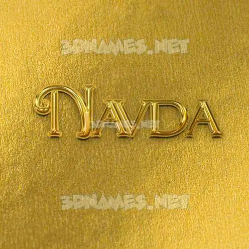 navda in All Gold style - 3D name wallpaper