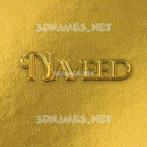 naveed in All Gold style - 3D name wallpaper