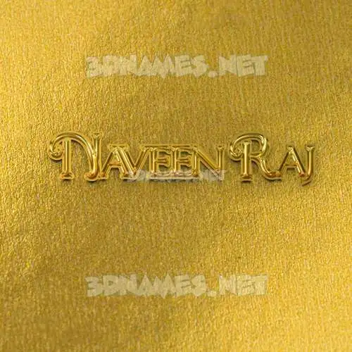 naveen raj in All Gold style - 3D name wallpaper