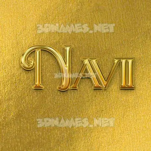 navii in All Gold style - 3D name wallpaper
