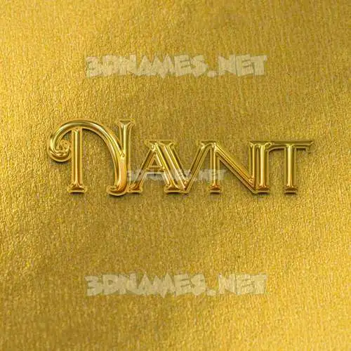 navnit in All Gold style - 3D name wallpaper