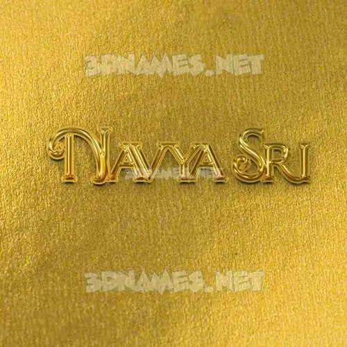 navya sri in All Gold style - 3D name wallpaper