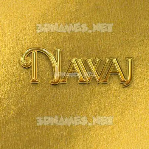 nawaj in All Gold style - 3D name wallpaper