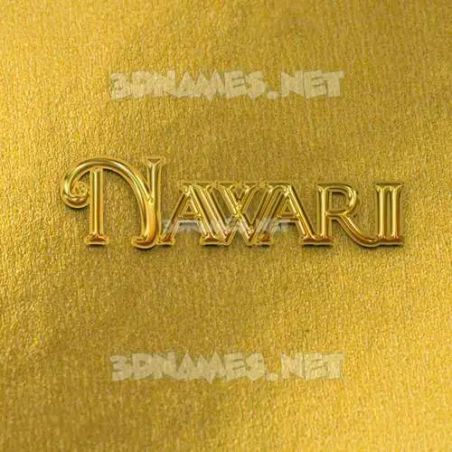 nawarii in All Gold style - 3D name wallpaper