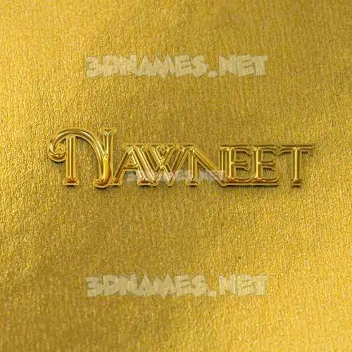 nawneet in All Gold style - 3D name wallpaper