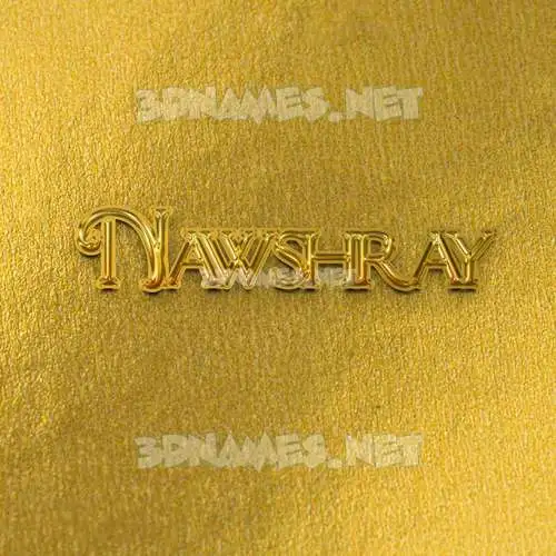nawshray in All Gold style - 3D name wallpaper