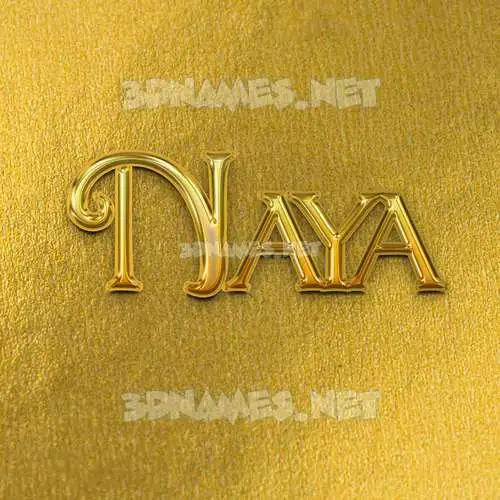 naya in All Gold style - 3D name wallpaper