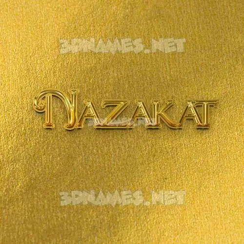 nazakat in All Gold style - 3D name wallpaper nazakat in All Gold style - 3D name wallpaper