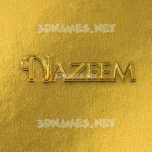 nazeem in All Gold style - 3D name wallpaper