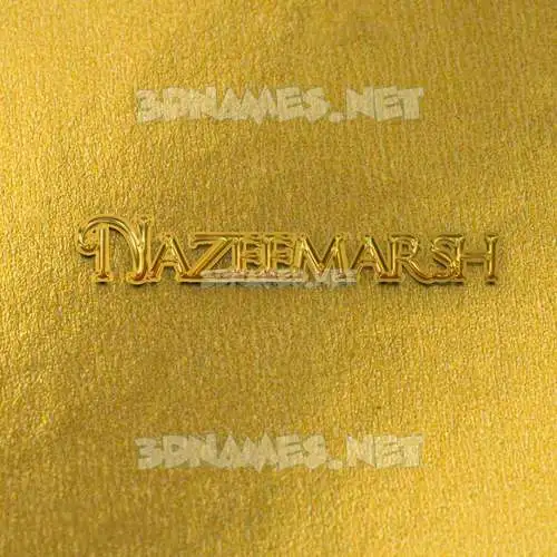 nazeemarsh in All Gold style - 3D name wallpaper