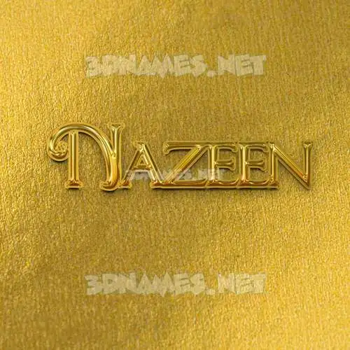 nazeen in All Gold style - 3D name wallpaper