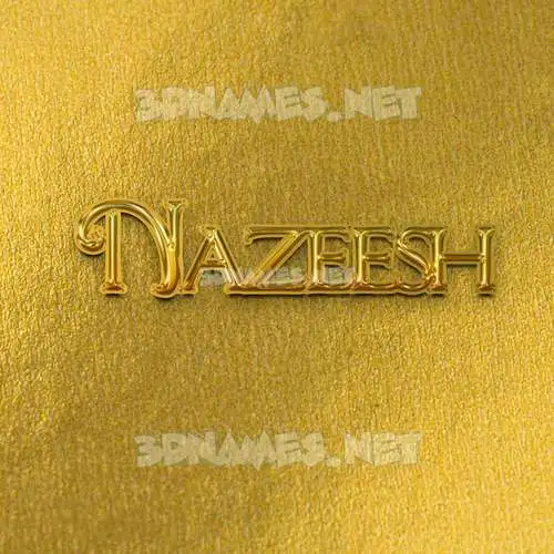 nazeesh in All Gold style - 3D name wallpaper