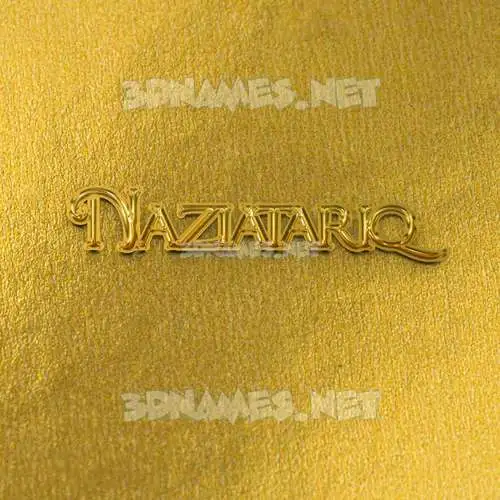 naziatariq in All Gold style - 3D name wallpaper