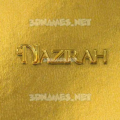 nazirah in All Gold style - 3D name wallpaper