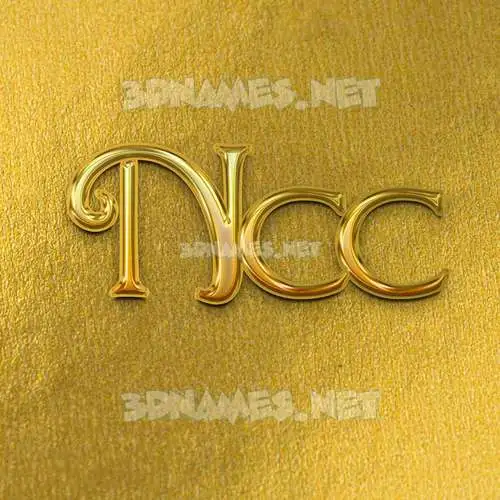 ncc in All Gold style - 3D name wallpaper