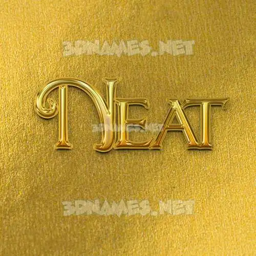 neat in All Gold style - 3D name wallpaper