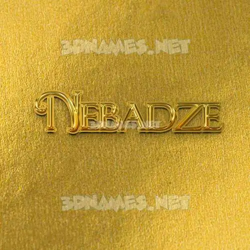 nebadze in All Gold style - 3D name wallpaper