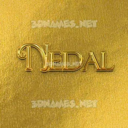 nedal in All Gold style - 3D name wallpaper nedal in All Gold style - 3D name wallpaper