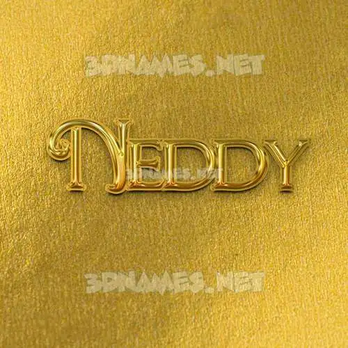 neddy in All Gold style - 3D name wallpaper
